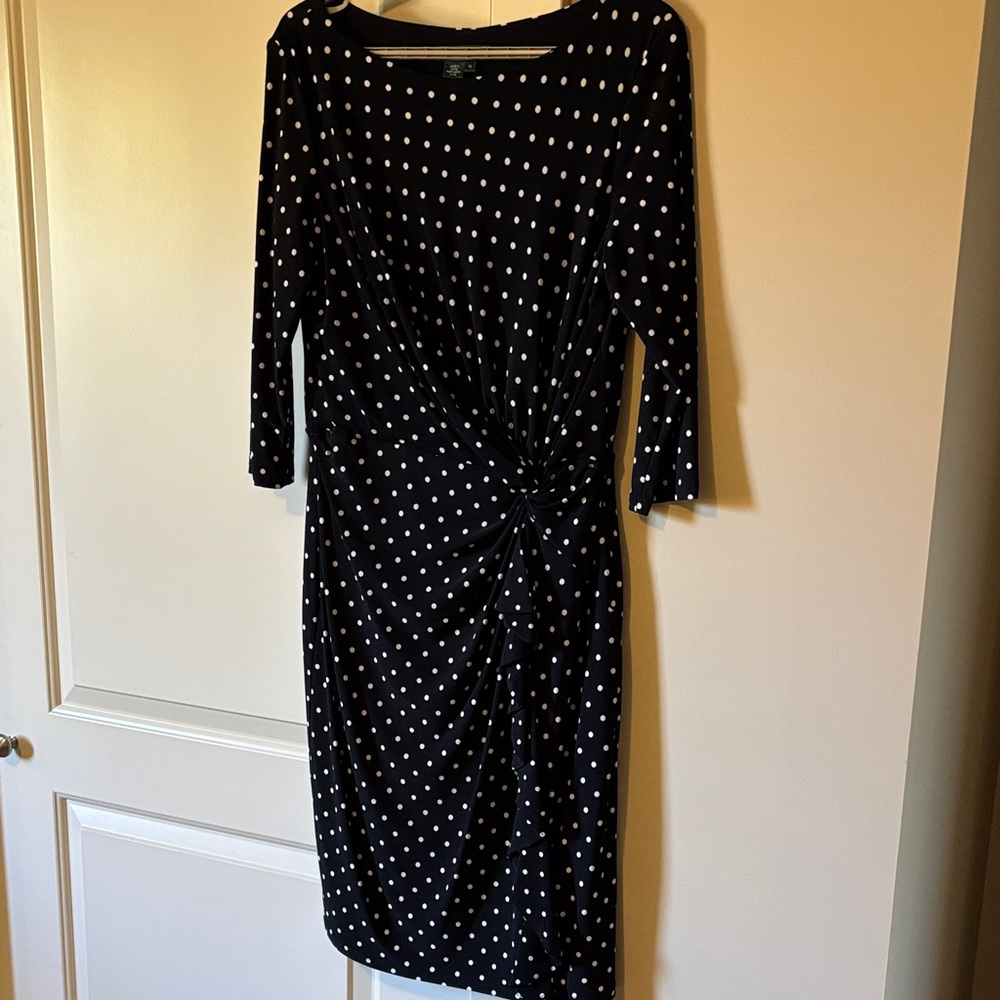 Elegant Black and White Polka Dot Dress
